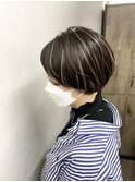 マッシュショートハイライトケアブリーチダブルカラーショート