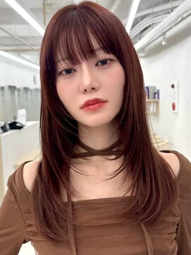 アッシュ 洋光台店(Ash) レイヤーカット韓国風ダブルカラー顔周り前髪カットボブ