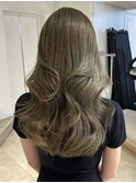 ミントベージュコテ巻き韓国風レイヤーカット　kanon