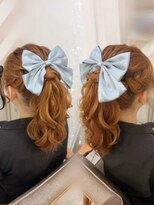 秋葉原コットン ヘアセット専門店 編み込みポニーテール