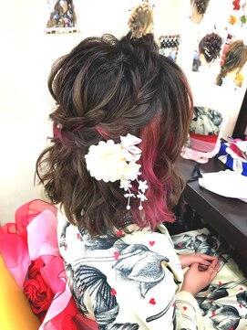 ヘアセットアップス(UP's) ☆浴衣はハーフアップでも可愛い『浴衣着付け＋ショートハーフ』
