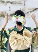 成人式ゆるふわルーズシニヨン