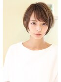 20代30代40代暗めカラーでも可愛いナチュラショートボブ