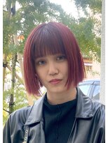 インチェルシー(in chelsea)&nbsp;切りっぱなしストレートボブ&ワインレッド