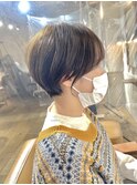 くびれショートゆとりハンサムボブ丸みマッシュショート