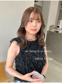透明感抜群♪20代30代ブリーチなしダブルカラーオリーブベージュ