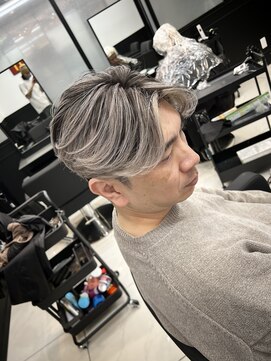 メンズラピス 栄店(Men's Lapis) メンズバレイヤージュシャドールーツセンターパート白髪ぼかし