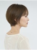 30代40代大人のショートボブ前髪ありマッシュショート骨格補正