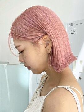 ニトバイアンキシム(nit by ahnkism) ボブミルクティーベージュブリーチダブルカラー堀江