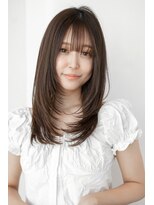 ミディアムレイヤー/20代30代大人かわいい/オリーブグレージュ