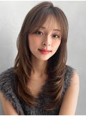 黒髪クラゲヘアー小顔ココアベージュオリーブグレーレイヤー