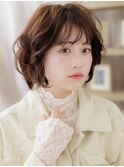 大人ガーリーふわふわボブデジタルパーマc6北浦和20代30代40代