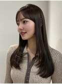 顔周りレイヤーカットロングレイヤーボブ韓国ヘアハッシュカット