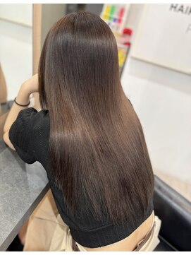 ラピス 横浜(Lapis) ダークブラウンブリーチカラーダブルカラーシールエクステ