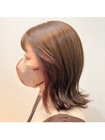 イーチ ディー ヘアーアンドトータルビューティー(each dee hair&total beauty)&nbsp;ピンクベージュ/外ハネミディ
