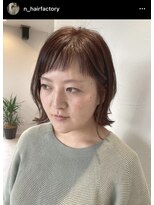 エヌヘアーファクトリー(n hair factory)&nbsp;オン眉バング&ミディアムボブ