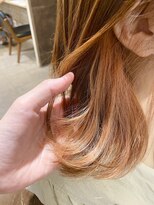 ネオリーブカップ 町田店(Neolive capu)&nbsp;オレンジインナーカラー【大人かわいい 外ハネボブウルフ】