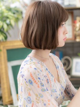 カバーヘア イヴ 戸頭店(COVER HAIR EVE) 耳かけ◎ココアブラウンワンカール大人ボブc5戸頭20代30代40代