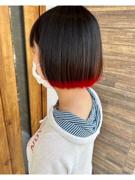 ラポードヘアークラフト(RAPPORD hair craft) ワンレンボブ×袖カラー