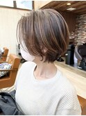 襟足少し残し丸味ショート