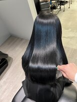 ジーニーホリエ(Geniee horie)&nbsp;髪質改善XアッシュブラックX縮毛矯正Xレイヤーロング