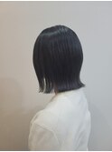 アッシュグレー×切りっぱなしボブ☆