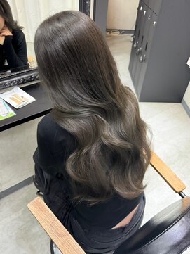 エス 天満扇町(esu) ブリーチなしWカラー◎透け感グレージュ