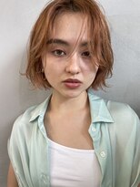 コアブラン 原宿 明治神宮前(CORE blanc) オレンジベージュ/ショートカット/パーマ/アプリコットオレンジ