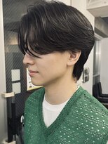センターパートニュアンスパーマワンカールパーマカルマ韓国原宿