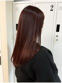 ロングレイヤーカット/レッドカラー