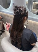 ハーフアップお団子