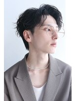 アズ ワン(AS ONE)&nbsp;波巻きパーマツイストスパイラルパーマツーブロックメンズ黒髪