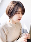 夏カラー◎ナチュラルショート暗め透明感で涼しげ美人見え