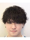 波巻きスパイラルパーマツイストスパイラルパーマセンターパート