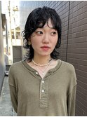 ウルフカットレイヤーカットショートパーマ中区袋町