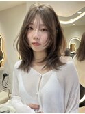 ザクザクレイヤーカット巻き方簡単ミディアムロング韓国渋谷