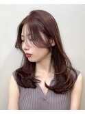 大人色気レイヤー小顔前髪カシスブラウン