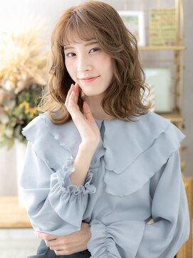 カバーヘアアンドスパ ブリス 浦和(COVER HAIR&SPA bliss) 前髪パーマミルクティーアッシュくびれミディh3浦和20代30代40代