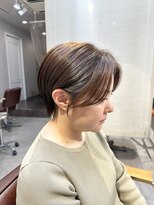 ナンバー 博多(Number) 大人可愛い30代40代50代前下がりショートボブ丸みショート