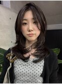 海外風レイヤー/透明感カラー/カーテンバング/ミディアム