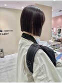 髪質改善/縮毛矯正/切りぱなしボブ/オリーブグレージュ