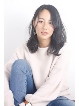 エスアール 王寺店(SR) 黒髪ミデイアム×Mix巻き風パーマ