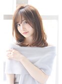 髪質改善ストレート大人かわいいハイライト前髪