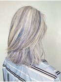 白髪染めを使わない白髪染め＆ブルーパープルハイライト