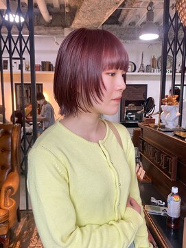 トレンチ(TRENCH) 《TRENCH おつじ》ボブウルフ ピンクブラウン