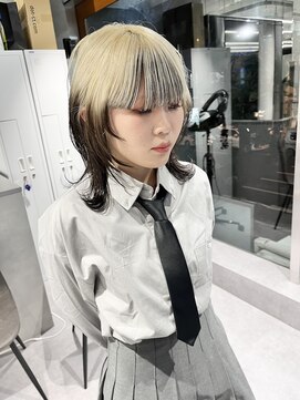 ファイブバイジエクト 堀江(FIVE by The Ect) ルーツカラー　ブロンド×ブラック