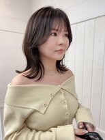 ナンバー アンフィール 渋谷(N° anfeel)&nbsp;丸型卵形四角逆三角切りっぱなしボブエアリーロング美髪ブラウン