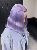 9077ラベンダーパープルハイトーンダブルカラーレイヤーカット