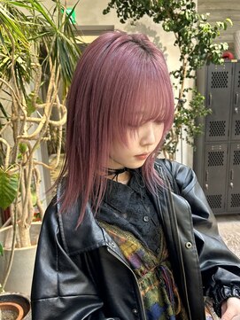 ヲタク 渋谷 代官山 恵比寿(wotaku.) ピンクラベンダーダブルカラーケアブリーチ暖色カラー