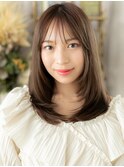 姫カットレイヤーアッシュブラウンセミディa上尾20代30代40代